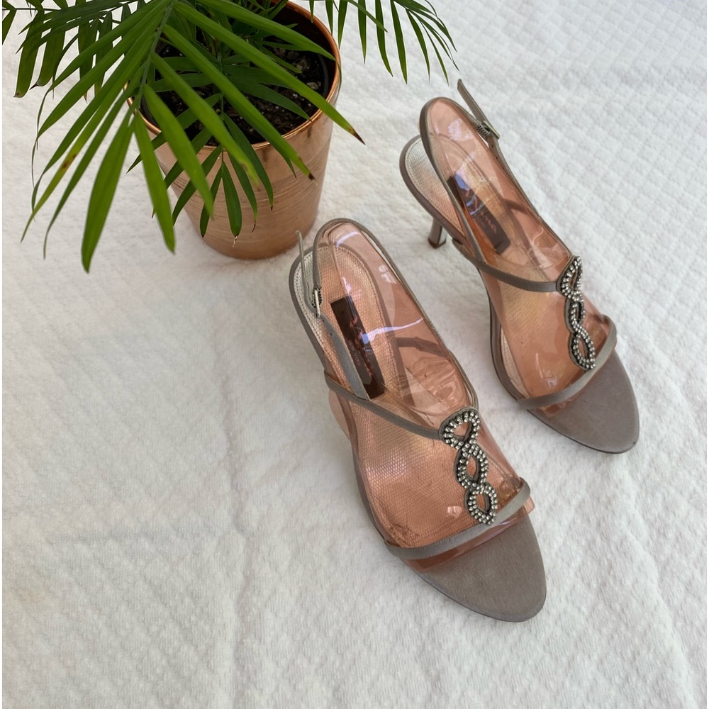 Nina New York Silver Shoes Size 7 1/2 With Dust Bag - Picture 3 of 11